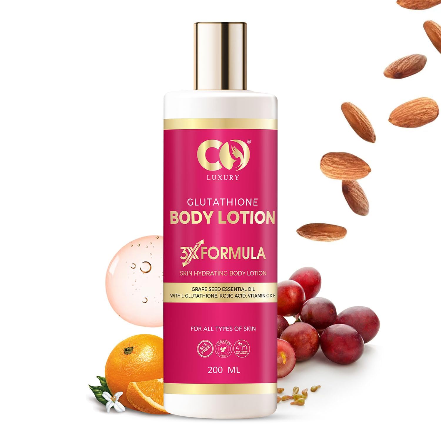 CO LUXURY L-Glutathione Body Lotion With Vitamin C & Kojic Acid | Reduces Dark Spots | Skin brightening Formula | All Skin Types | For Men & Women | 200 ML (4)