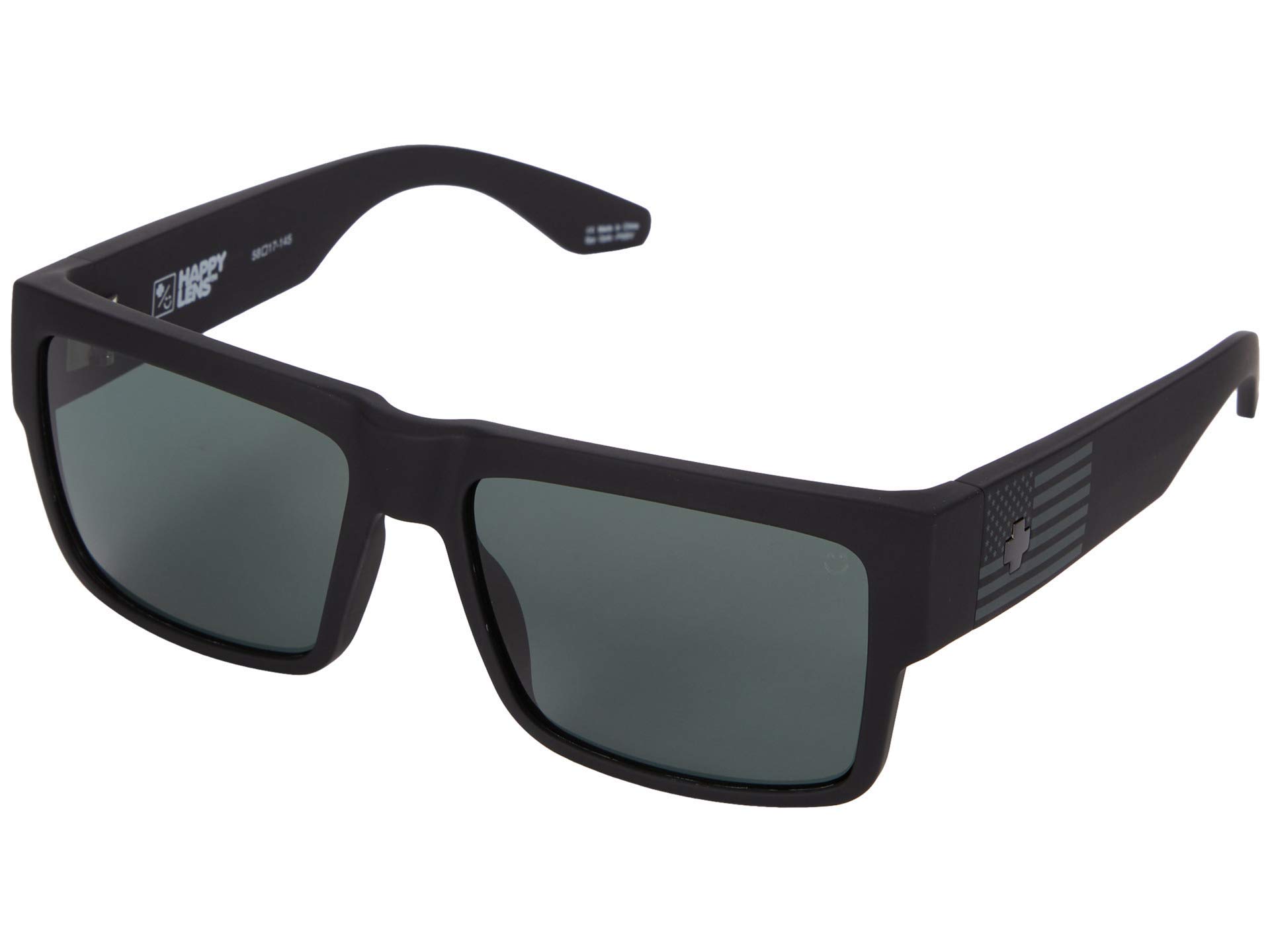 Spy Optic Cyrus Soft Matte Black Flag/Hd Plus Gray Green One Size