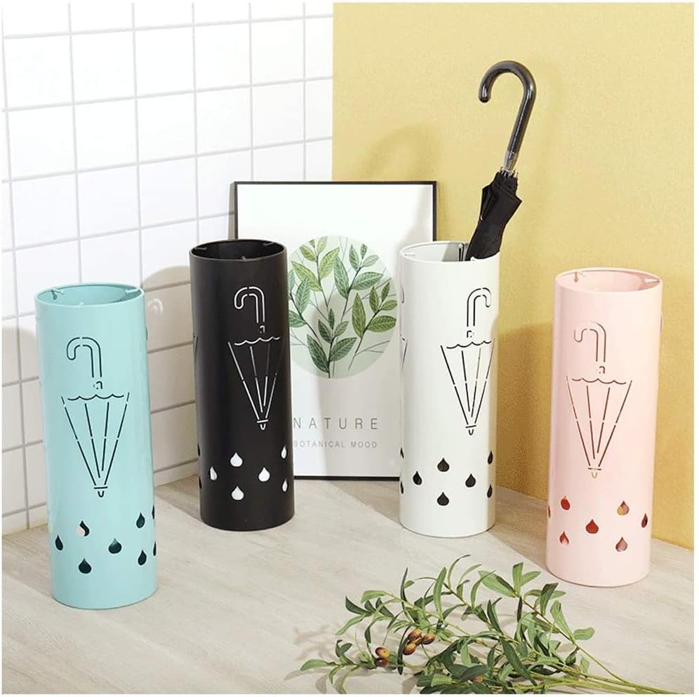 Elegant White Umbrella Stand, Humidity Control, Stylish Entryway Decor, Perfect for Indoor Decoration, Round Metal Umbrella Holder, Modern Home Accessory image 3