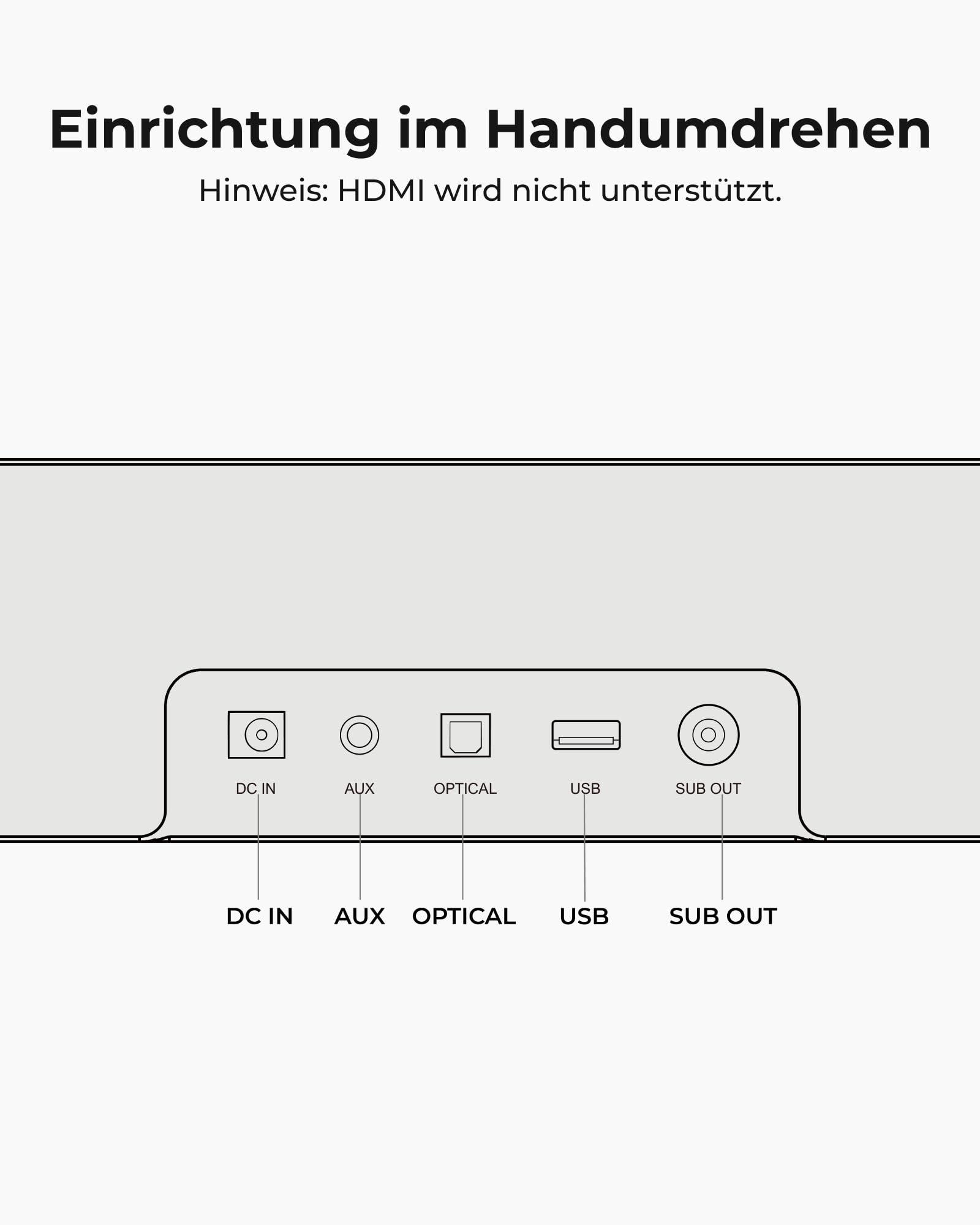 ULTIMEA 2.1 Soundbar für TV Geräte mit integriertem Subwoofer, APP-Steuerung, 132W All-in-One PC Soundbar für Gaming, TV Lautsprecher mit Verstellbarem Bass, Bluetooth® 5.4, Opt/AUX, Poseidon M20 Pro