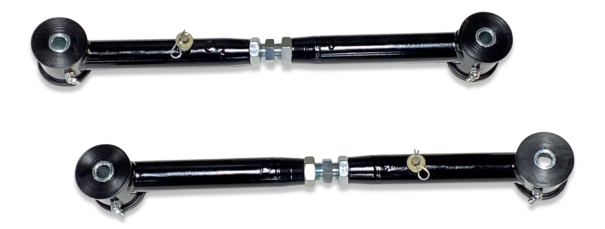 Spohn TB-604B Adjustable Tubular Rear Upper Control Arms with Polyurethane Bushings fits 2002-2009 GM Trailblazer, Envoy, SSR, Bravada (Black)