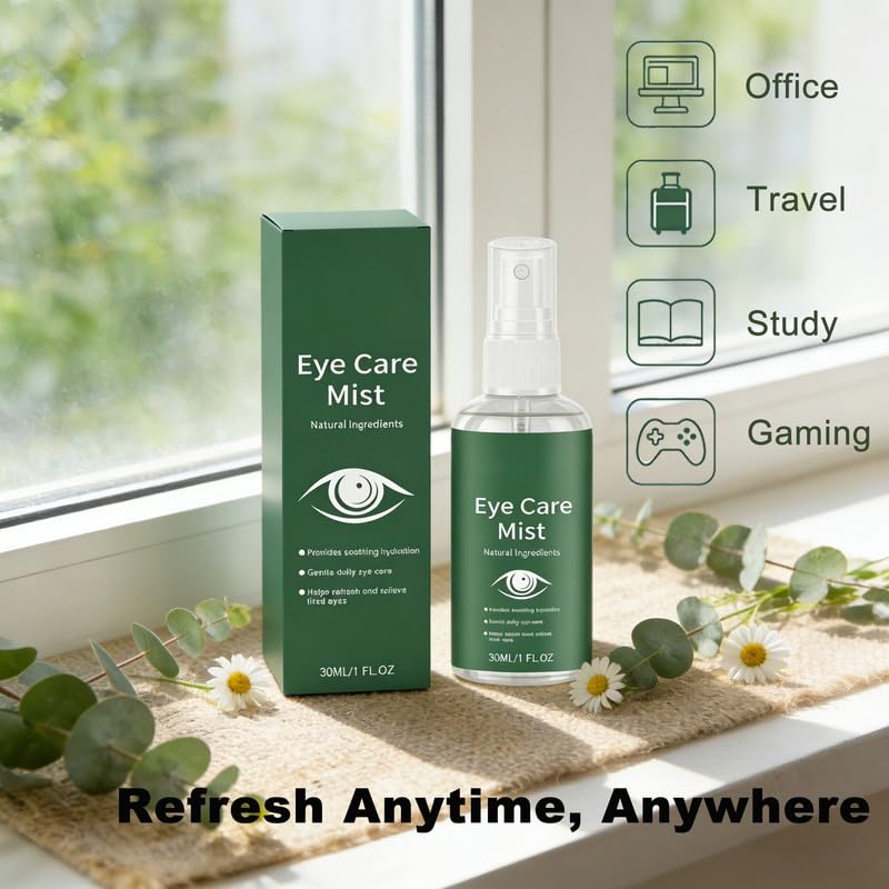 Hydrating Eye Mist Spray, 30 mL (1 fl oz) — Gentle Daily Comfort Mist for Dry, Tired-feeling Eyes — Lightweight, Fast-drying, Easy-to-use 2PCS