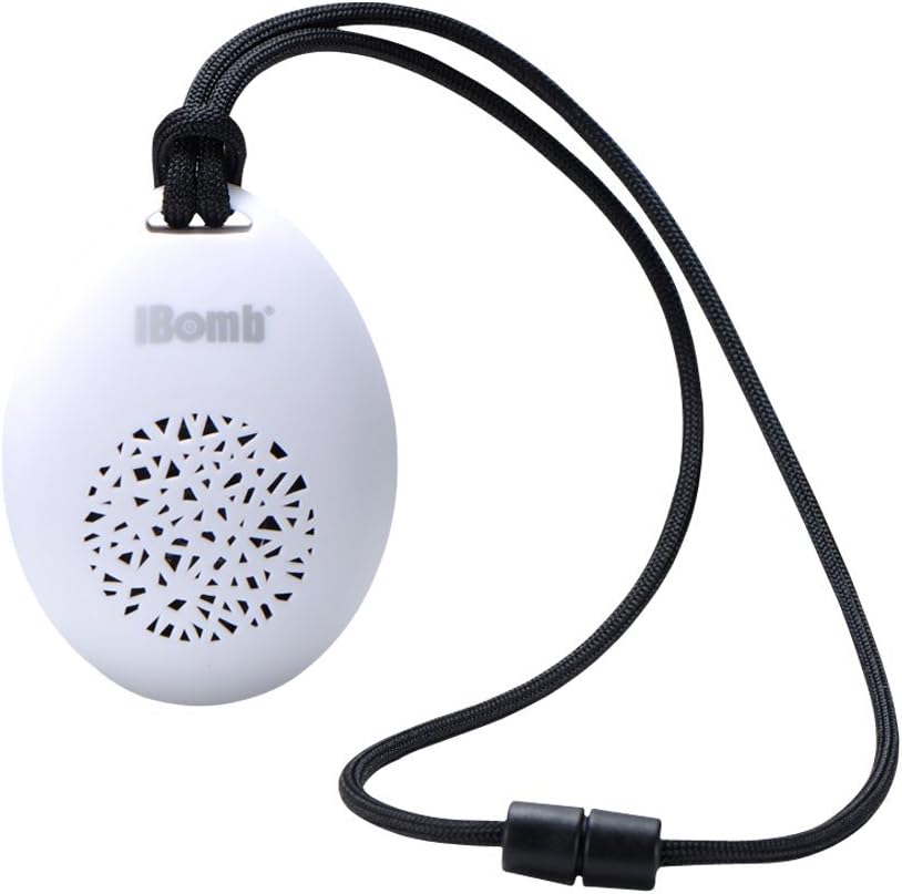 IBomb Cobble Wireless Bluetooth Speaker with Built-In Microphone and Selfie Camera Remote - White
