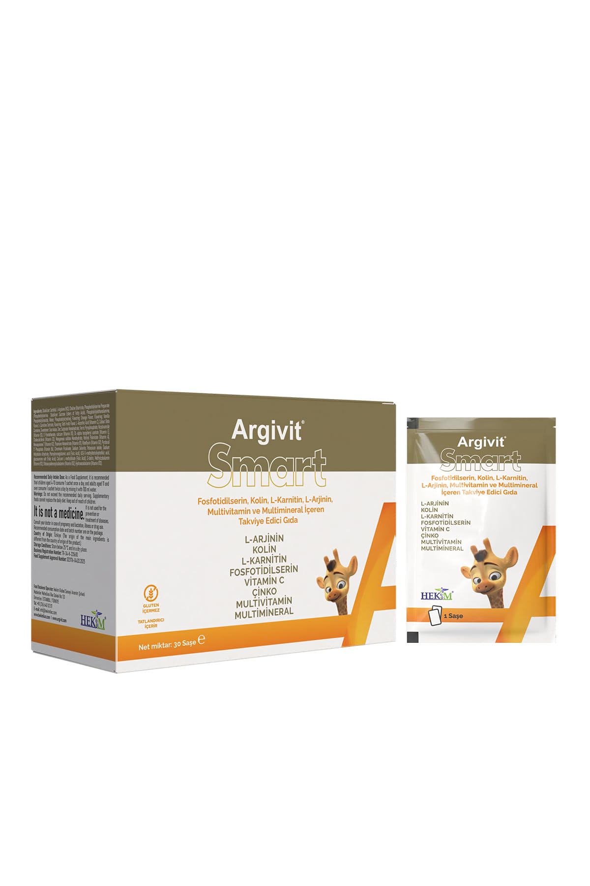 Argivit Smart Fosfotidilserin, Kolin, L Karnitin, L Arjinin, Multivitamin ve Multimineral 30 Saşe