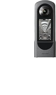 Ricoh 360 Degree Camera Theta X (2023), High Resolution Image of Approx. 60MP, 5.7K 360, Touchscreen, Replaceable Battery, External Memory Card
