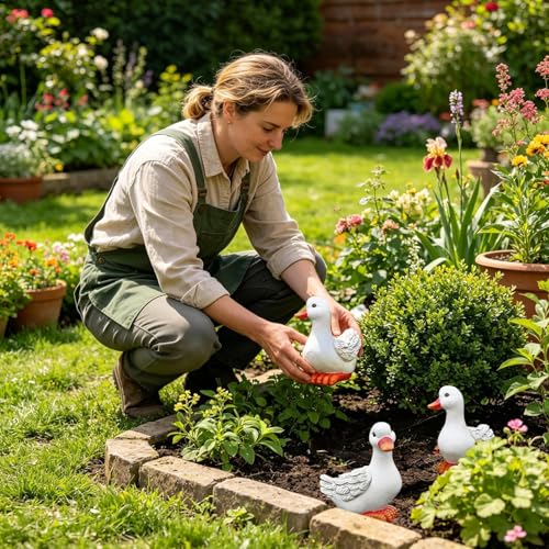 Statue de canard de jardin en résine durable pour briser la monotonie du gazon