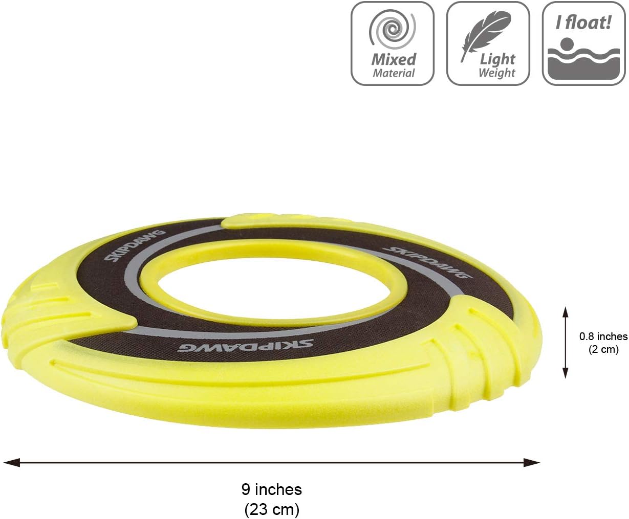 SKIPDAWG Interactive Dog Tug Toy, Flying Disc Dog Toy Light Weight TPR/Nylon Fabric Non-Toxic Material - Image 3