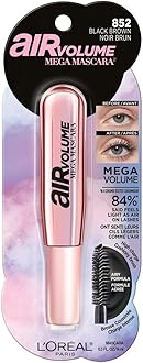 L’Oréal Paris Makeup Air Volume Mega Mascara, Lightweight & Long-lasting Volumizing Mascara for Voluminous Eyelashes, Washable Black Brown, 0.3 Fl Oz