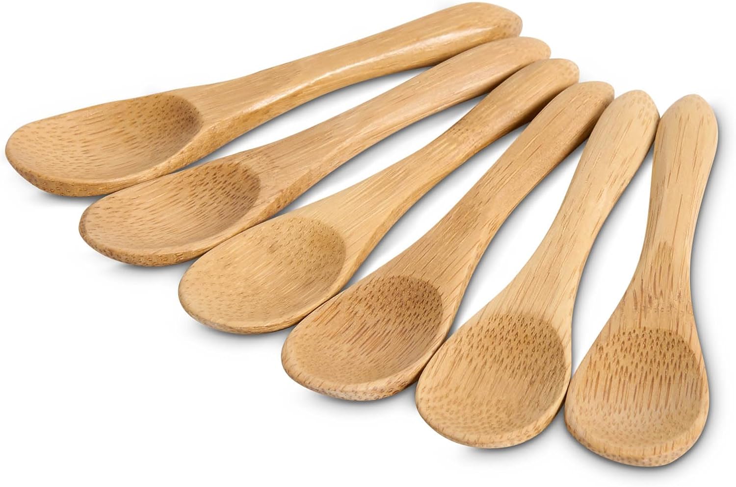 HIC Kitchen Reusable Mini Serving Spoons, Burnished Bamboo, Set of 6 HIC Kitchen Reusable Mini Serving Spoons, Burnished Bamboo, Set of 6
