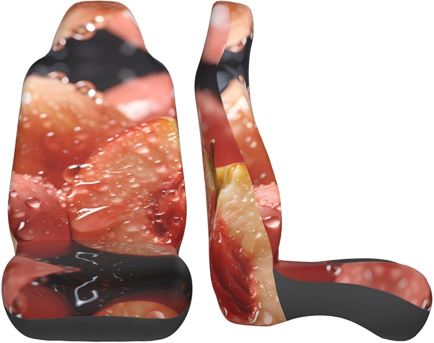 Universal Fresh Peaches Printed car seat Covers are Suitable for Most Seats in Trucks, Vans, and Other Similar Vehicles.