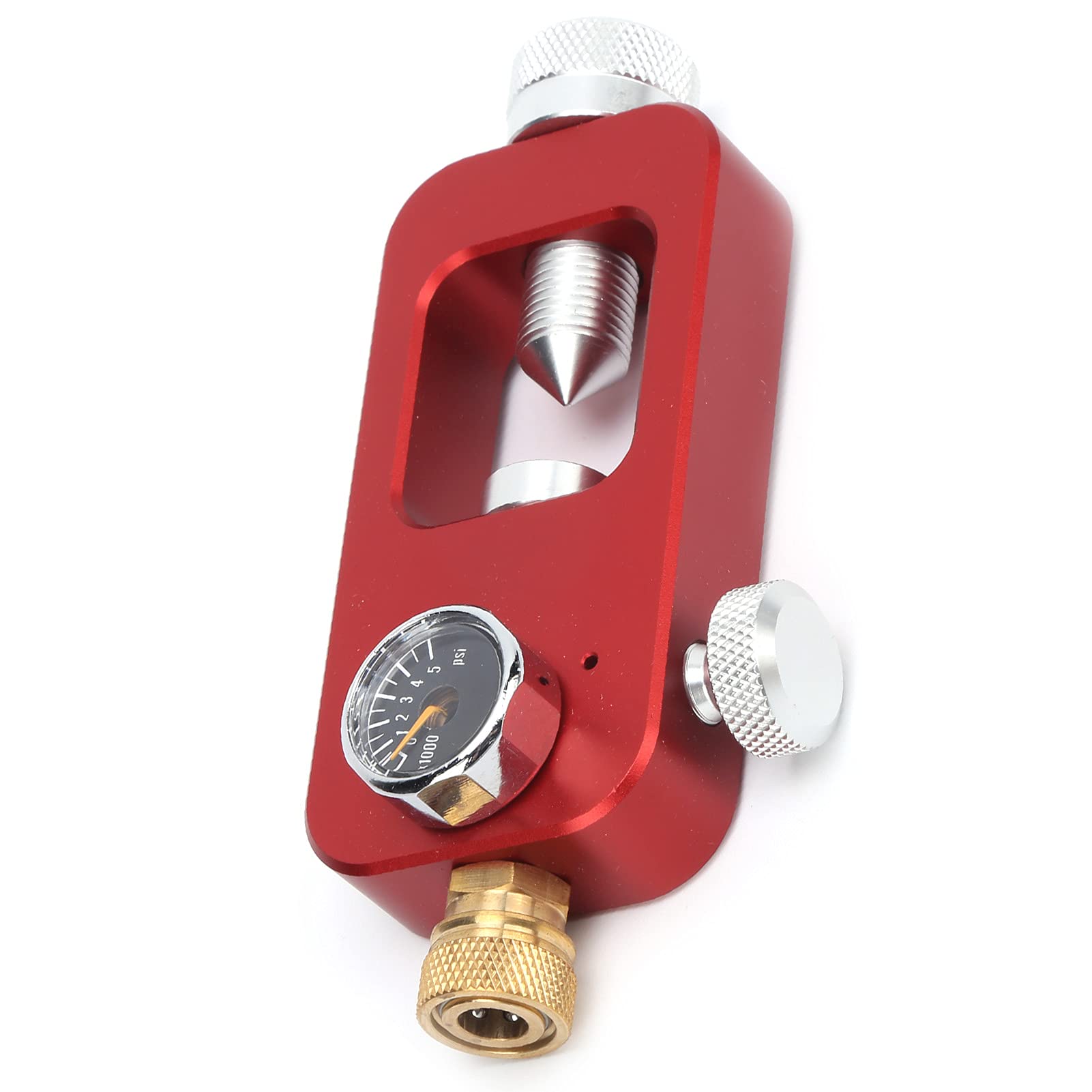 Dilwe Adaptador de Tanque de Recarga de Buceo Adaptador de Buceo para Equipo de Buceo, Botella Grande a pequeña Manómetro de 8 mm 0.5L 1L(Rojo)