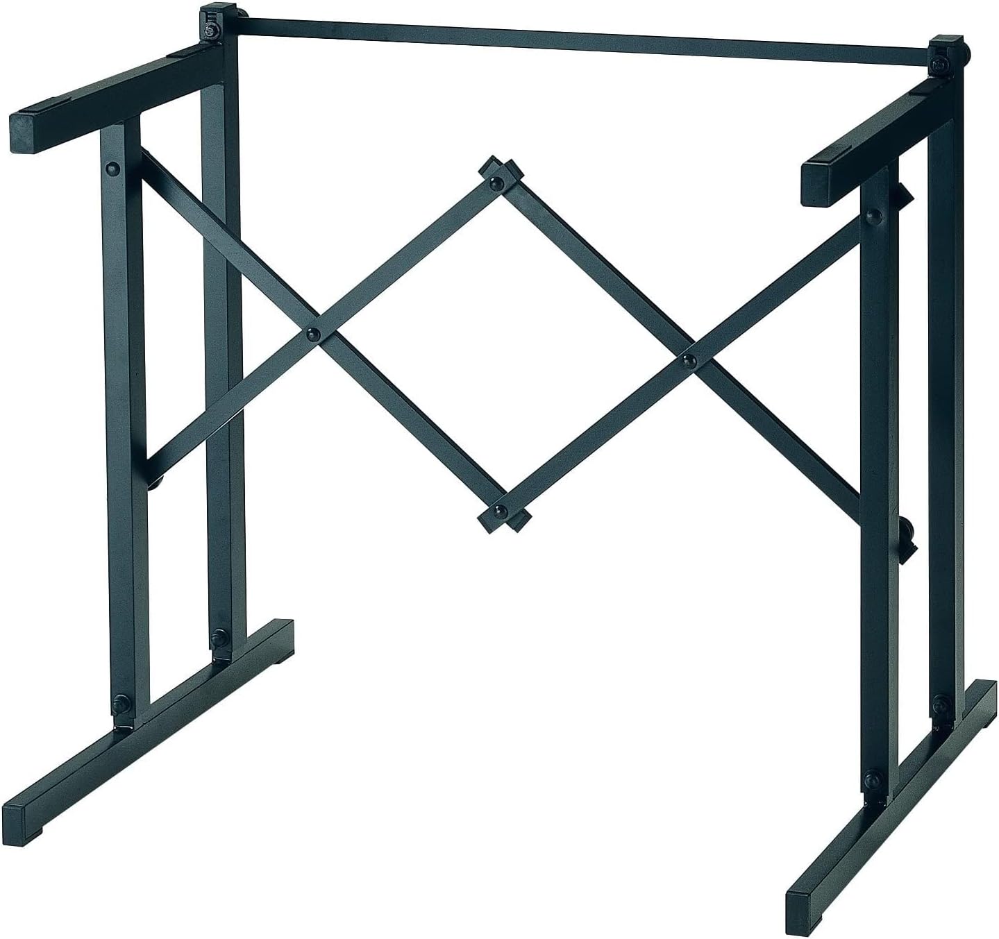 K&M Konig & Meyer 18880.000.55 Table Style Keyboard Stand | Heavy Duty Adjustable Height | Interlocking Braces | Collapsible Portable | Piano / Electric Keyboard | For Adult / Youth Musicians | Black