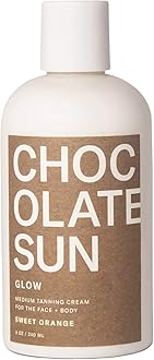 Chocolate Sun - Organic Glow Medium Tanning Cream Face & Body | Clean, Non-Toxic Sunless Tanning (Medium, 8 oz | 236 ml)