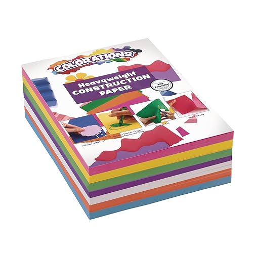 Colorations Construction Paper for Kids - 7 Bright Colors -