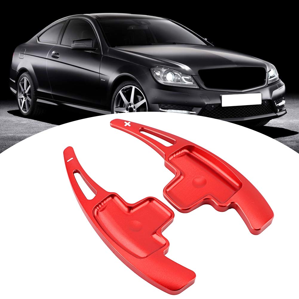 Dioche Palette d'extension de Palette￼ Extensions de Palettes de Changement de Vitesse de Volant de Voiture en Aluminium 2014 pour Classe ABER (rouge)