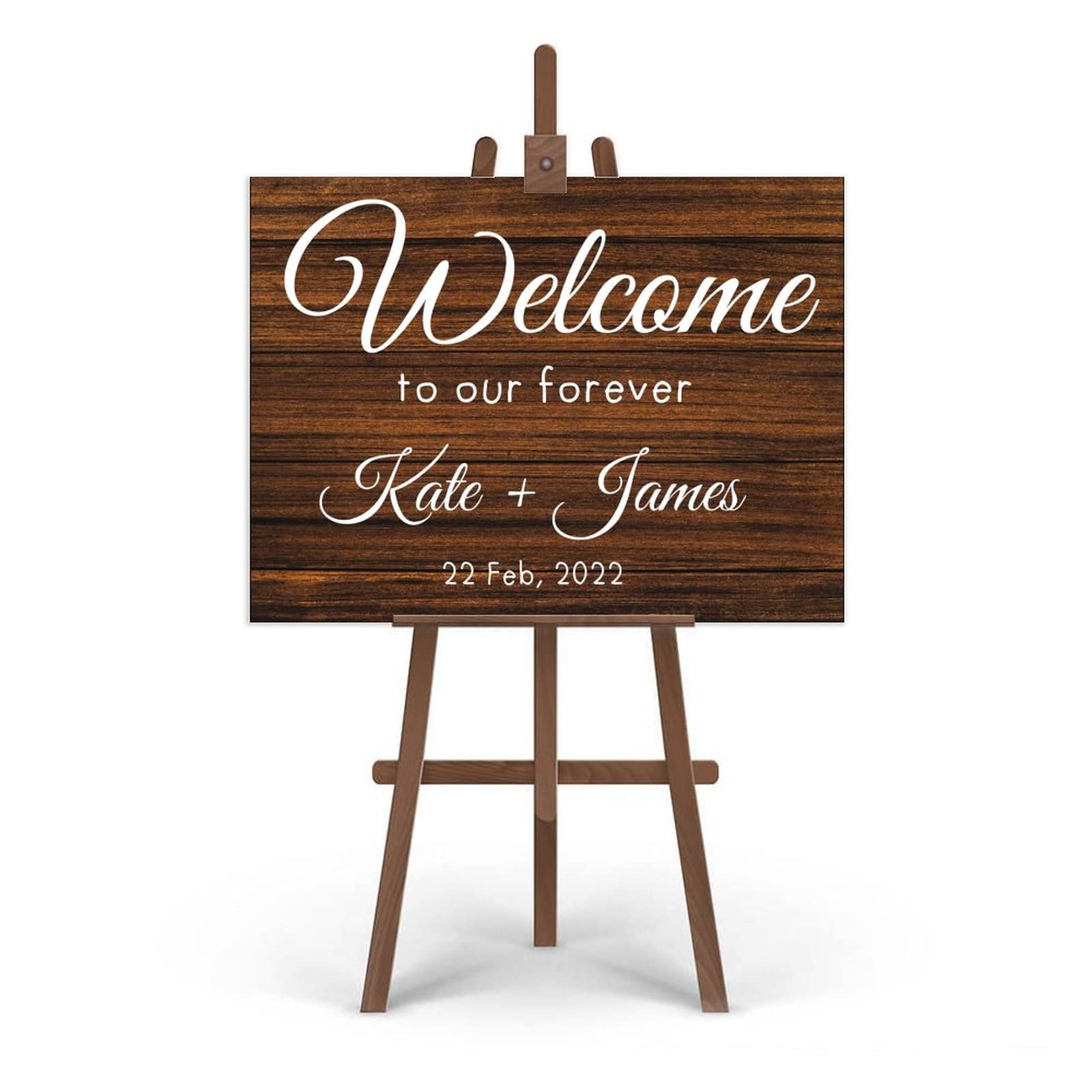 Holzschild "Welcome to Our Forever" / Hochzeitsschild / Hochzeitsschild / Hochzeitsschild / rustikales Hochzeitsschild 45,7 x 61 cm