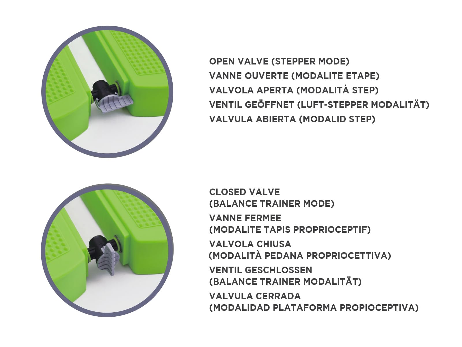 Gymnic Movin’ Step gonfiabile verde lime per allenamento cardiovascolare e propriocettivo, ideale per esercizi di equilibrio, coordinazione e riabilitazione