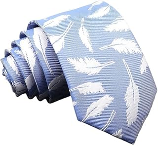 Corbata floral para hombre, diseño de plumas, color rojo, azul, verde, para ocio, negocios, uso diario, boda, fiesta, corbata