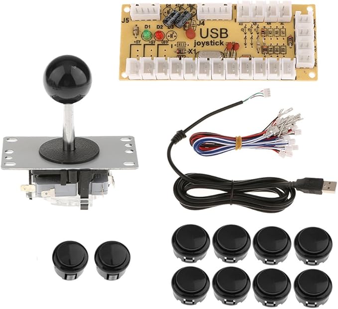 Amazon Co Jp Pcコントローラ ジョイスティック Diyキット アーケードゲーム用 全5色 ゼロ遅延 Usbエンコーダボード 交換部品 ブラック パソコン 周辺機器