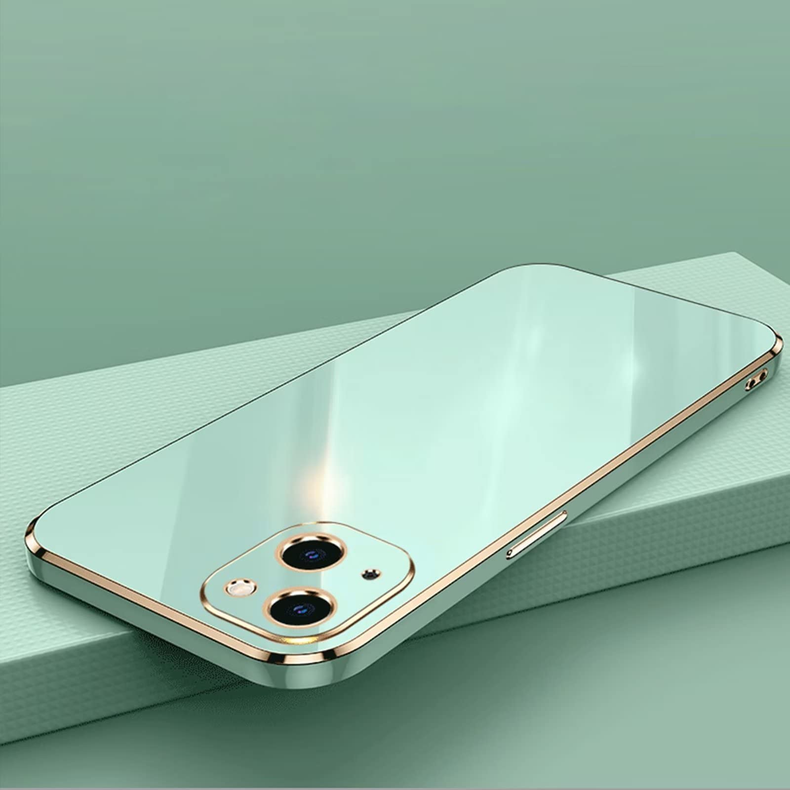 Custodia ESONG In Silicone Morbido Per Xiaomi Redmi Note 12 Pro 5G - Sottile, Antiurto, Con Bordo Dorato, Verde