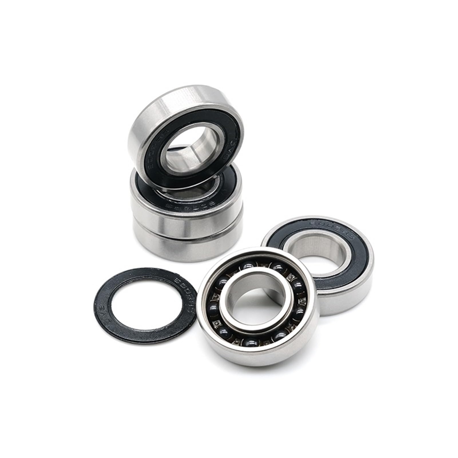 Roulements rigides à billes Lot de 5 roulements à billes en céramique 6000-2RS 10 x 26 x 8 mm ABEC-7 6000 RS for roue avant et arrière de vélo 10 26 8 roulements à billes en céramique