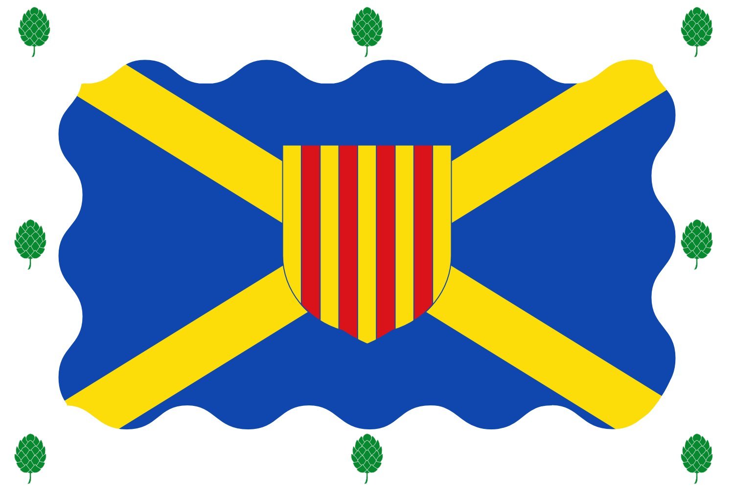 Drapeau Large Jabaloyas paño azul grand format paysage pour pavillon extérieur