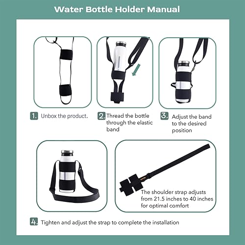 Miniatura 8 de OYATON Soporte universal para botella de agua con correa de hombro ajustable para caminar corto senderismo