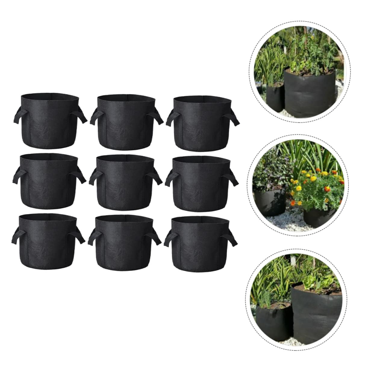 Lot De 9 Poches De Plantation en Feutre 20x25 Cm pour Culture Intérieure Et Extérieure Légumes Succulentes Drainage Lent Et Isolation Thermique