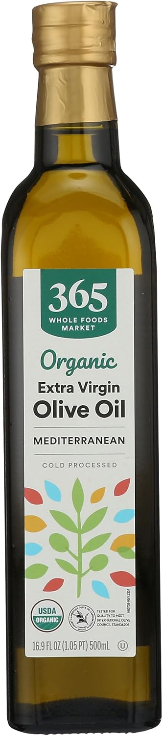 365 by Whole Foods Market, Organic Extra Virgin Mediterranean Olive Oil, 33.8 Fl Oz (Pack of 2)