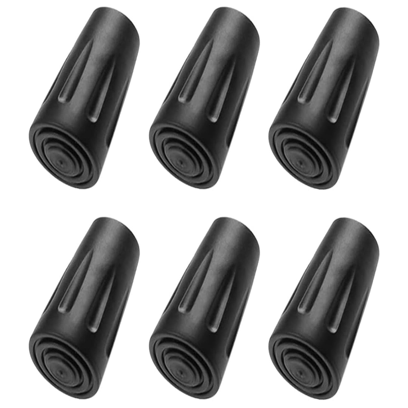 LMOGWL 6-teiliges Wanderstock-Gummikissen, Wanderstock-Gummikissen, Nordic-Wanderstock-Gummikissen, Wanderstock-Gummikissen, Ersatz-Gummikissen, Wanderstock-Anti-Rutsch-Kappe 12mm (schwarz)