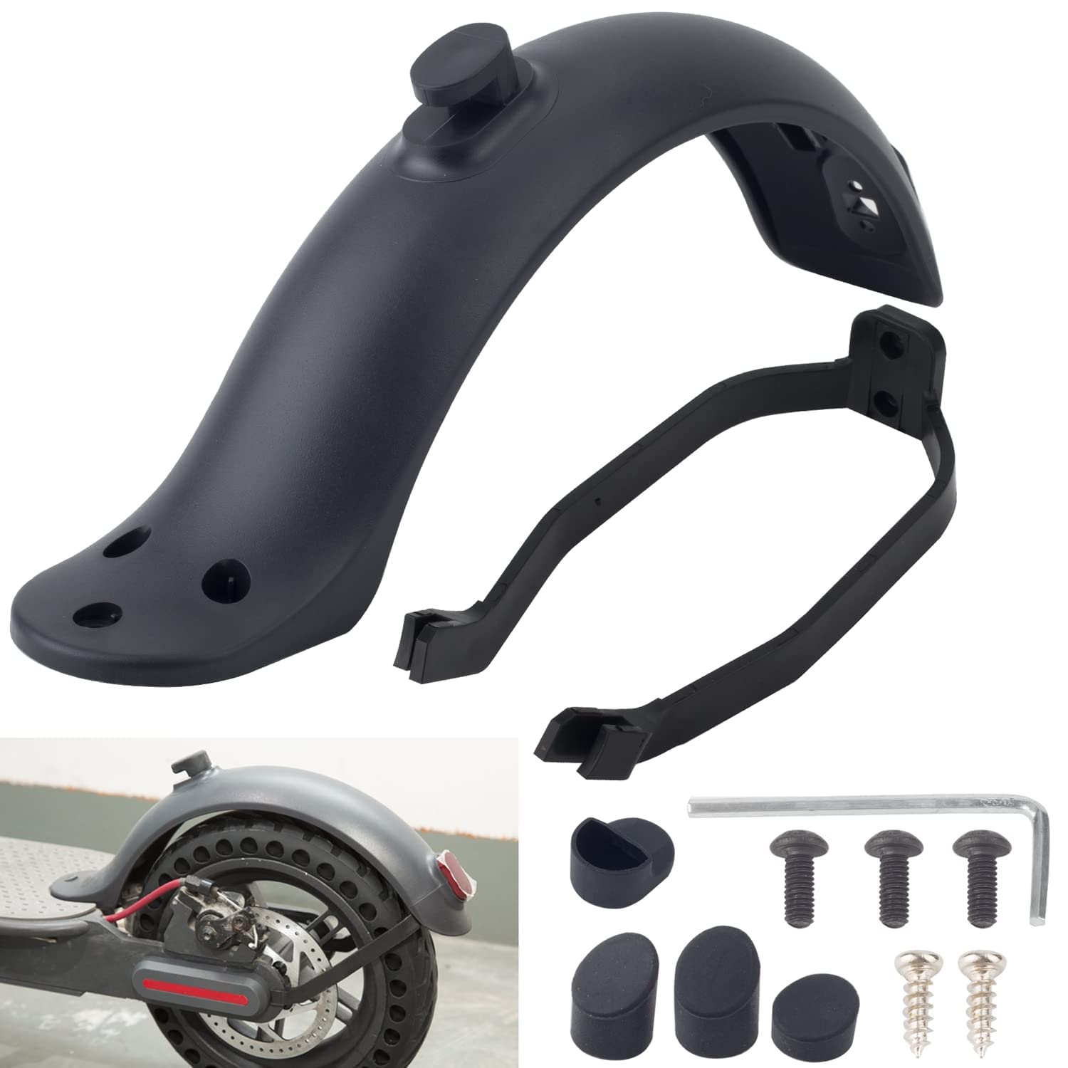 SYOSI Scooter Rear Fender Compatible with for Xiaomi M365 / M365 Pro / 1S / Pro 2 / Essential, Support Mudguard Bracket Fenders Accessory for Xiaomi Electric Scooter