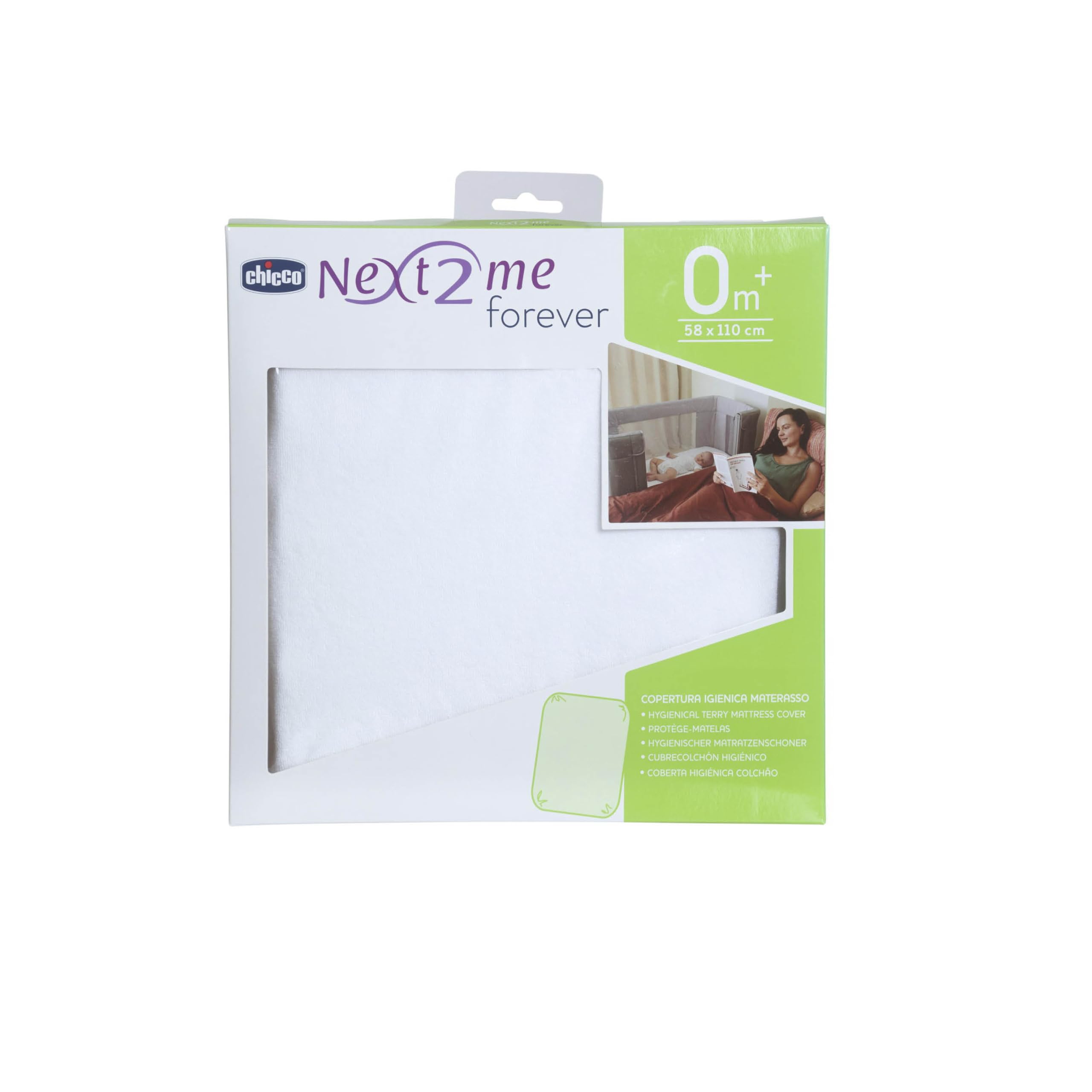 Chicco Next2Me Forever - Funda de colchón antialérgica Original y Oficial, Hecha de algodón Extra Absorbente, fácil de Limpiar, Color Blanco