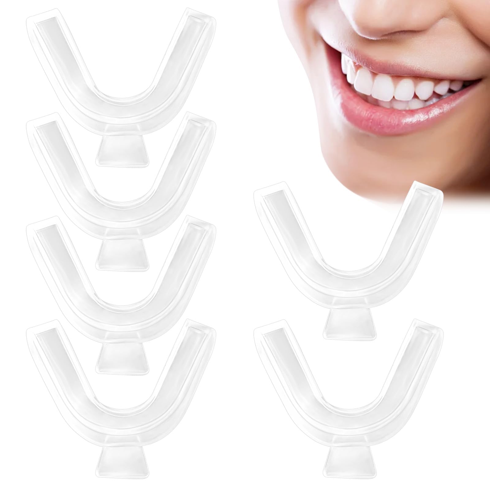 NALACAL Teeth Whitening Mouth Trays, Moldable Thermoplastic Mould Guards for Whitening, Bleaching, Grinding and Protecting - 6 Pcs