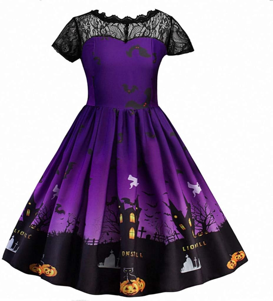 Robe d'halloween pour Filles,BUKINIE Liquidation Bambin Filles Manches