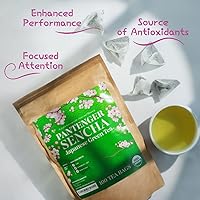 Vista 3 de Bolsas de té verde Sencha orgánicas 100 bolsas de té Sencha - USDA Organic Té verde japonés de primera cosecha por Pantenger.