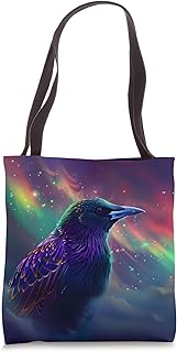 European Starling Bird Lover Northern Lights Sky Tote Bag