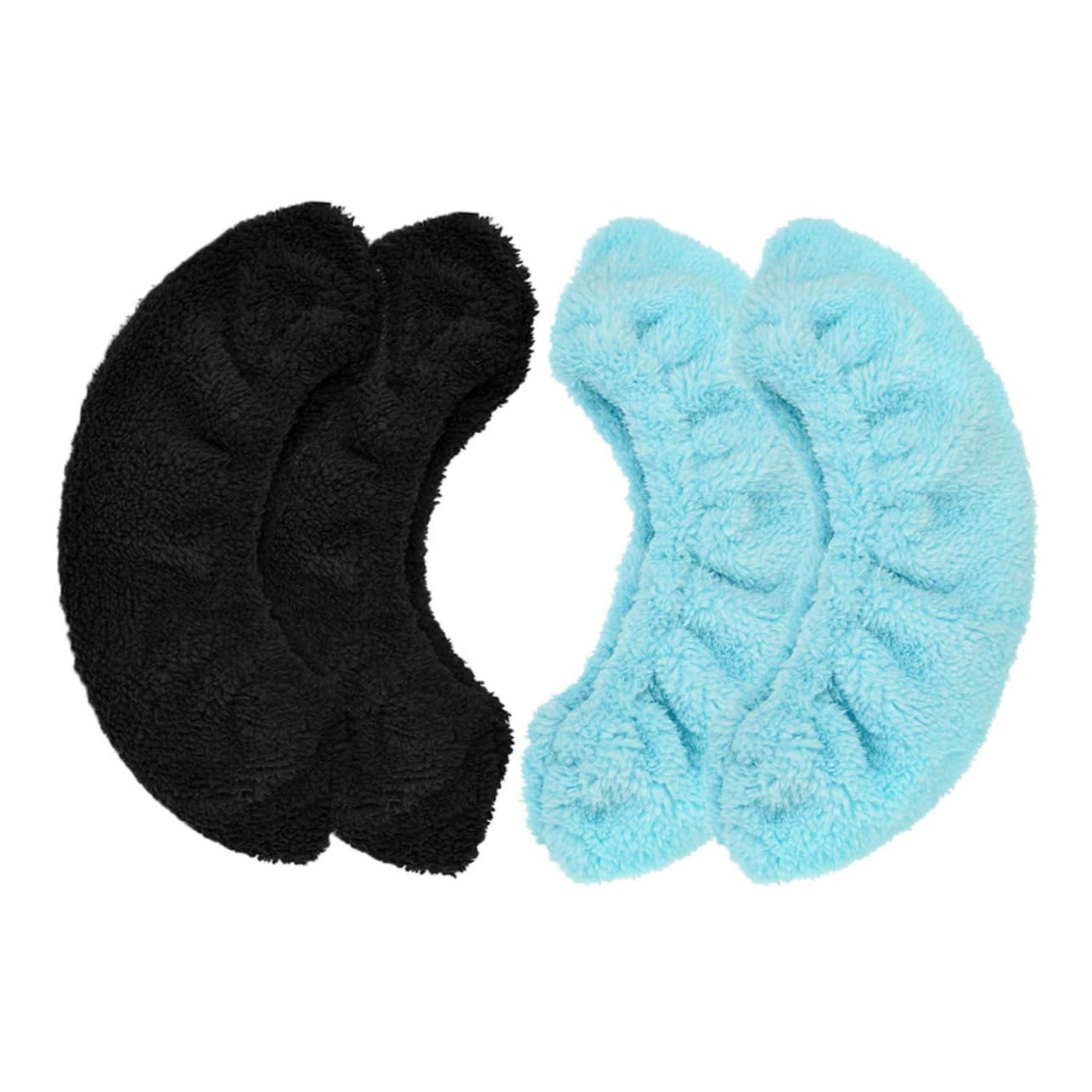 Mikinona 2 Paires Couvre-Lames Élastiques Durables pour Patins à Glace Garçon Fille Protection Antirouille pour Patinage Artistique et Hockey Lot de Noir et Bleu