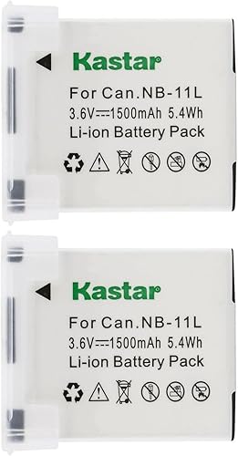 Miniatura 1 de Kastar Paquete de 2 baterías de repuesto para Canon NB-11L NB11L, NB-11LH NB11LH, cargador Canon CB-2LD CB-2LDE, CB-2LF CB-2LFE