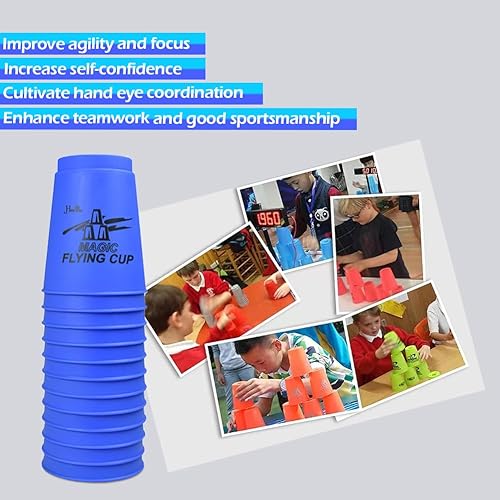 Miniatura 7 de Kayzyue Competidor de apilamiento deportivo, 48 piezas de juego de entrenamiento de velocidad de apilamiento deportivo para competición de desafío