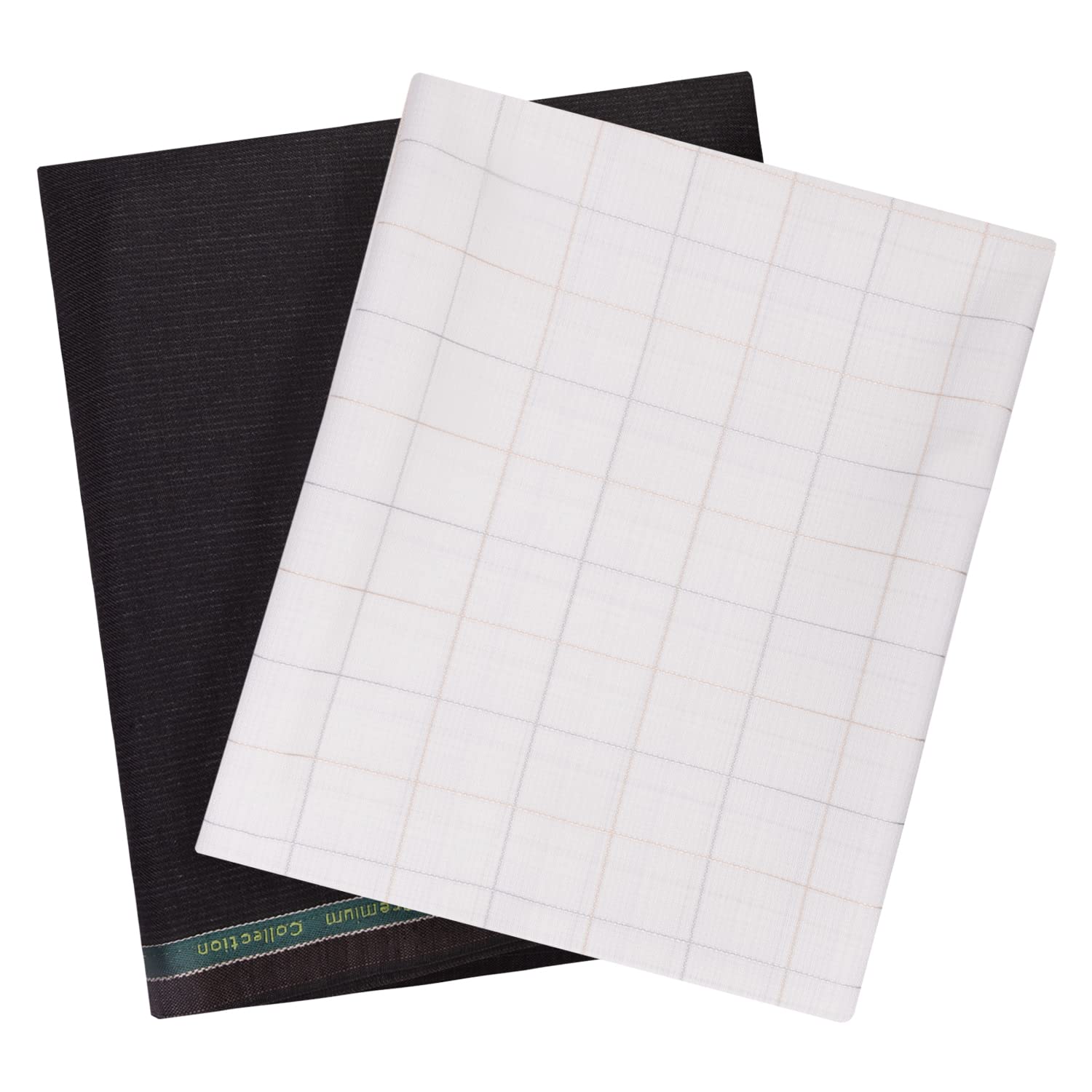 Amazon Brand - Nora Nico Unstitched PolyBlend Checks Shirt and Trouser