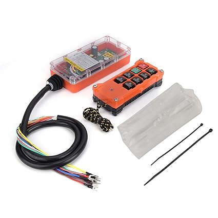 SIK Industrial Remote Controller, H21-E1C Three-Proofing Wireless Crane Remote Controller Hoist Controller with 8 Buttons Switch 1 Transmitter+1 Receiver(26-635V)