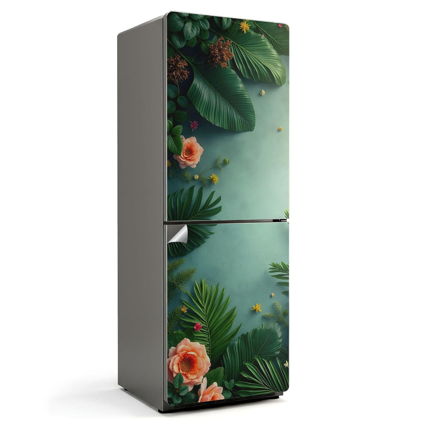 Sticker de cuisine 70x190 pour décoration frigo décalcomanie feuilles