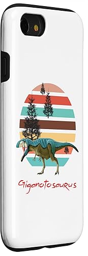 Vista 21 de iPhone XR Giganotosaurus Retro T rex prehistoric dinosaur Father's day Case