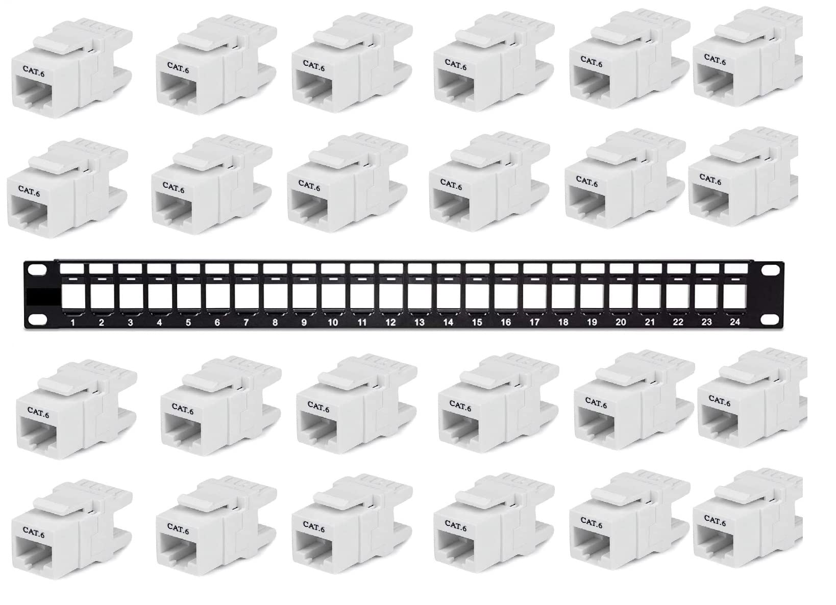 Buy DKURVE24-Port Blank Keystone 1U Patch Panel, Cat5, Cat5e, Cat6 ...