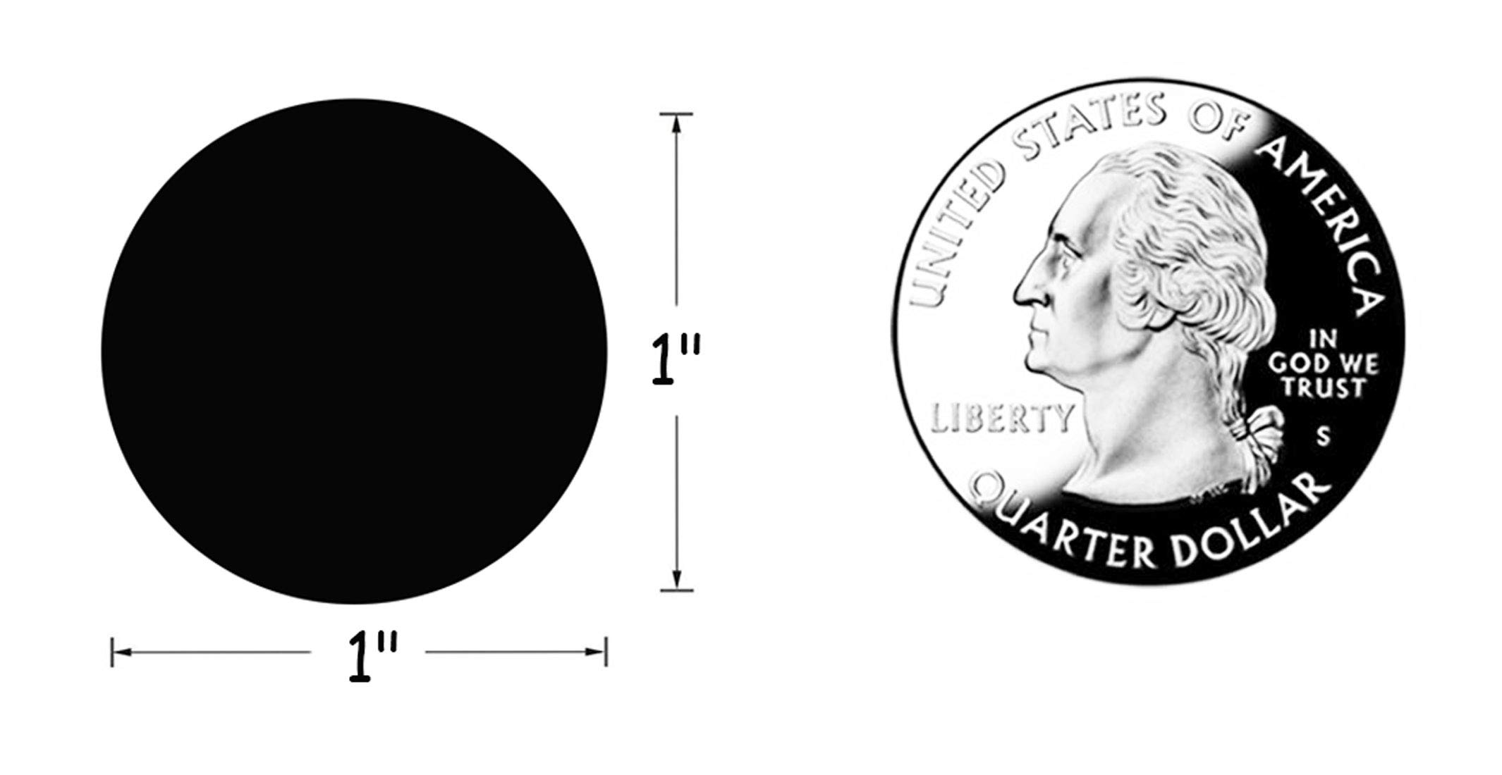 SMARSTICKER 1 Inch Round Blank Black Shooting Target Pasters Marksmanship 1,000 Permanent Color