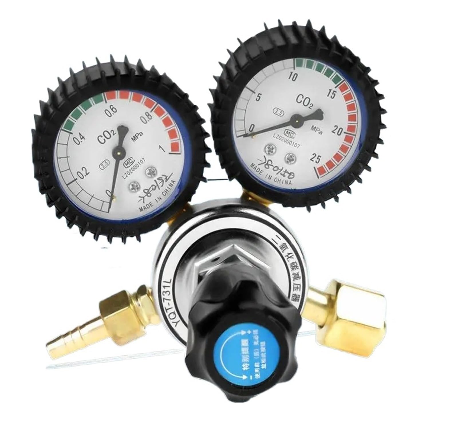 Vmvud One Color Gas Bottle Regulator Argon Flowmeter Welding Weld Pressure Gauges Carbon Dioxide Heated Pressure Reducer Valves