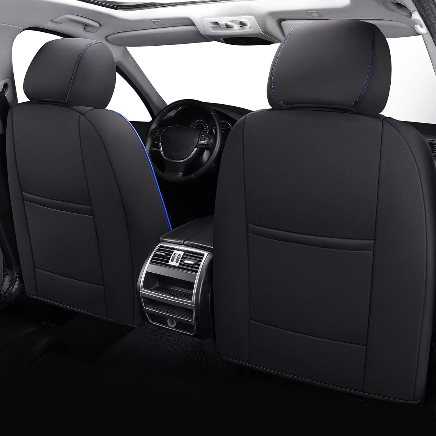 🛒 Crаzу Dеаlѕ Coverado Universal Seat Cover Front Pair, Waterproof Neoprene Car Seat Cushions, Protective Auto Interiors Fit for Most Cars Trucks Vans SUVs, Black&BlueTrim Blасk Frіdау Clеаrаnсе Coverado Universal Seat Cover Front Pair, Waterproof Neoprene Car Seat Cushions, Protective Auto Interiors Fit for Most Cars Trucks Vans SUVs, Black&BlueTrim
