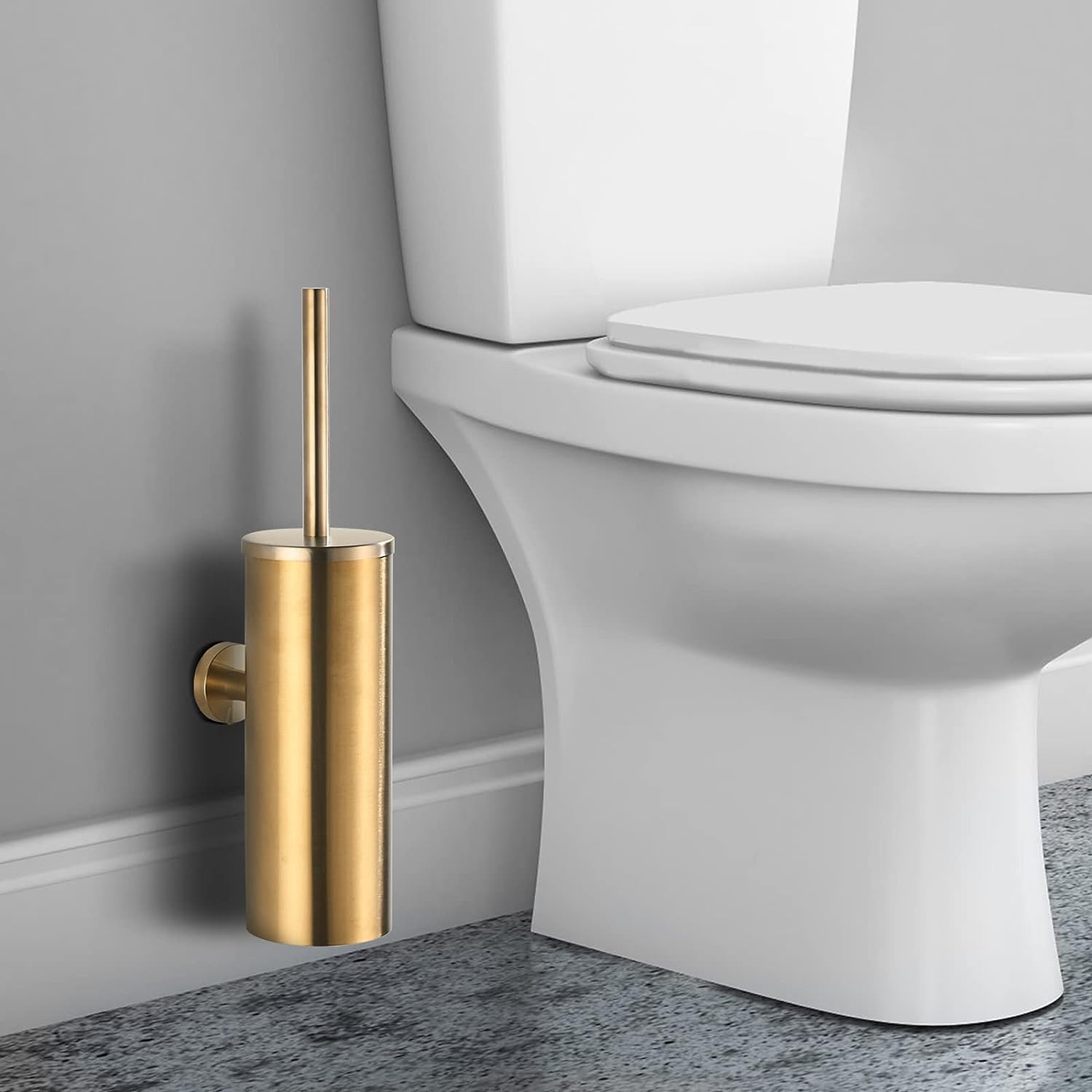 NOLLAM Toilet Brush 1Pcs Toilet Brush with Holder for Bathroom Toilet Bowl Brush Holder Toilet Bowl Cleaner Brush Wall Mounted Toilet Brush Brushed Toilet Bowl Brush