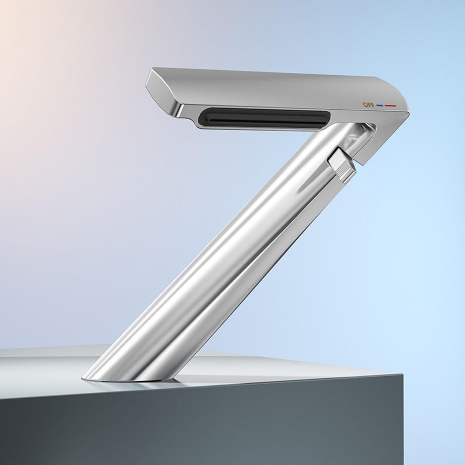 Robinet mitigeur cascade laiton et chrome au design épuré