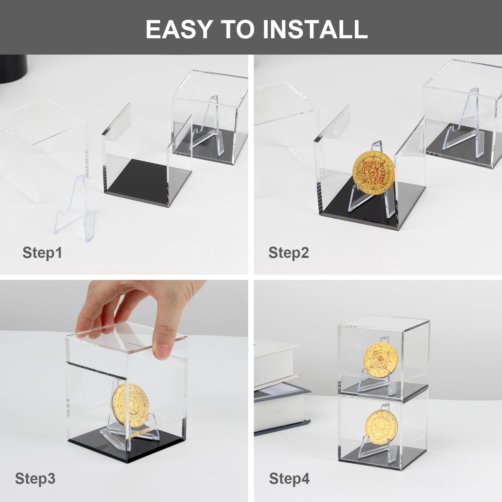Amazon｜Kcgani アクリルコイン トロフィー メダル ディスプレイ 